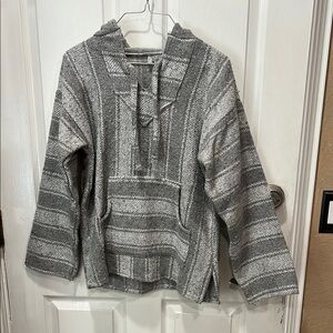 Baja Mexican Gray Striped Women's Sweater